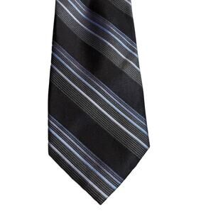 Merona Tie Men 61 x3 1/4 Wide Striped Black Purple Tie Gorpcore Work Office